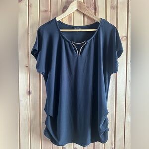 AUW Navy Short Sleeve Top